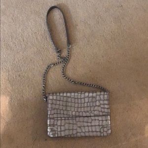 Silver Crocodile Alice + Olivia Crossbody Bag